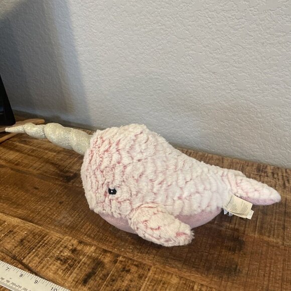 First Impressions Macys Macy's Stuffed Plush Narwhal Pink Whale Unicorn Horn - Picture 5 of 9